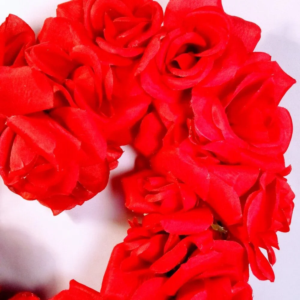 Valentine's Day Heart of Roses Decor, Love Wall Art Gift for Her, Wall Display